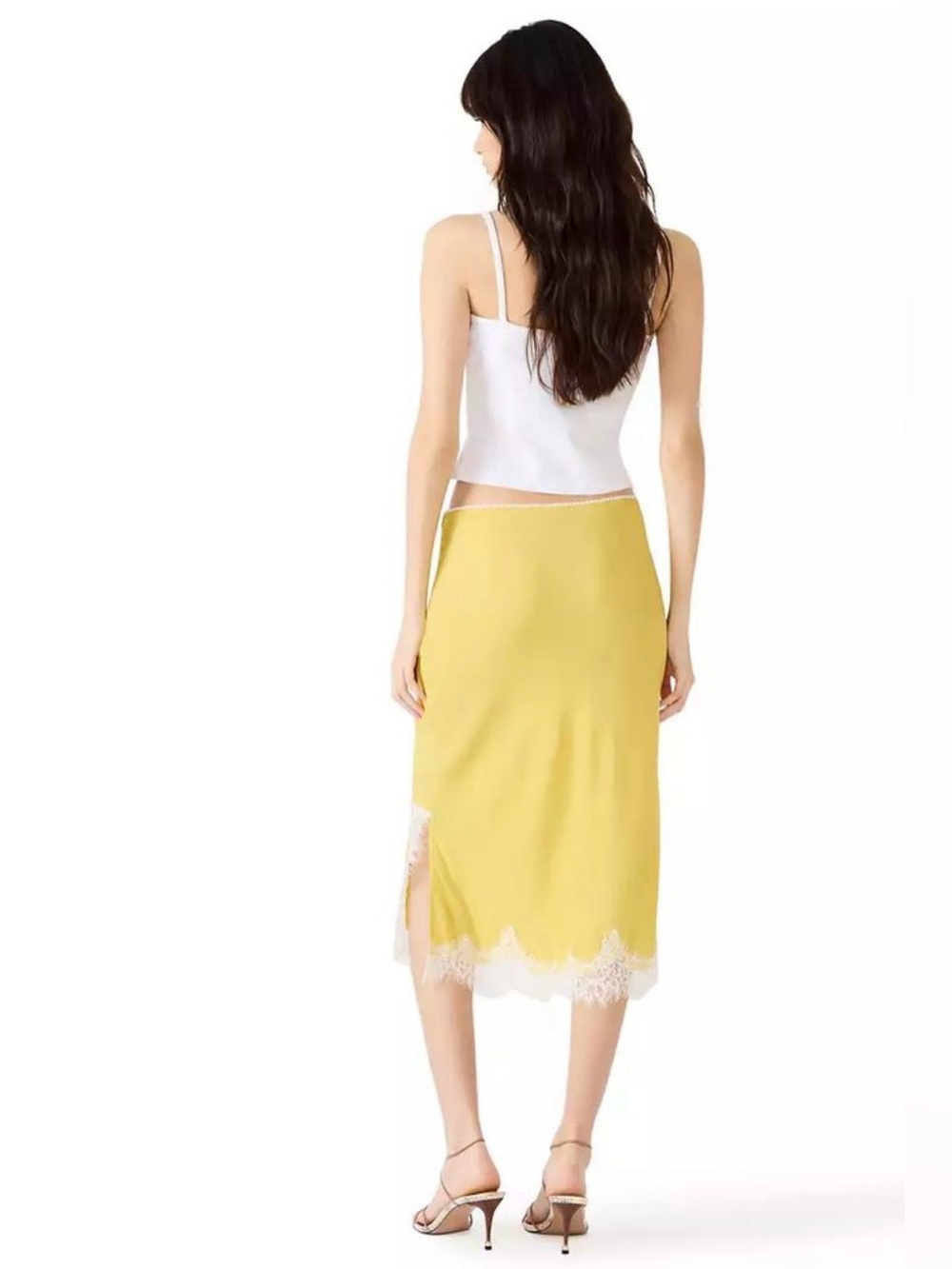 Steve Madden Cynthia Midi Skirt Large NWT Lime Green A-Line - Picture 3 of 8